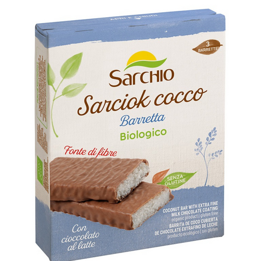 Barrette Cioccolato al latte e cocco SARCHIO - 90g