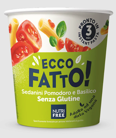 SL pronto in 3 min. Ecco Fatto - Sedanini pomodoro e basilico NUTRIFREE - 70g