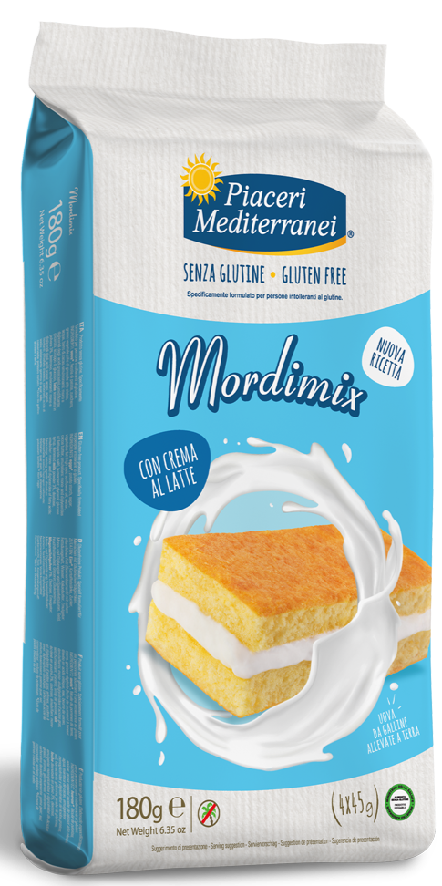 MordiMix con crema al latte PIACERI MEDITERRANEI - 180g (4 da 45g)